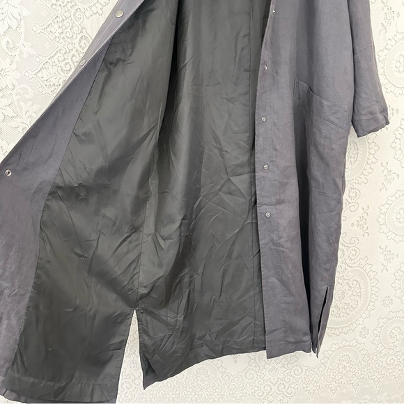 J. Jill Linen Hooded Long Jacket in Gray - Picture 7 of 10